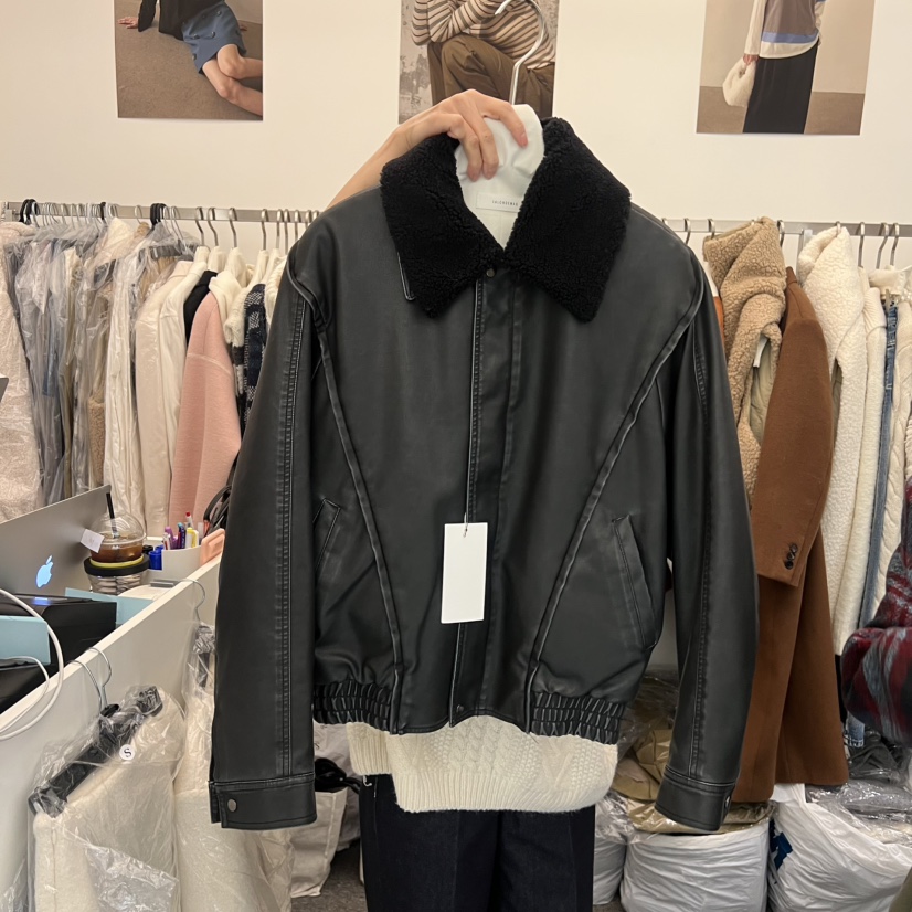 SALONDEMAG東大門㊣直郵女裝新品職業休閑時尚夾克皮革絎縫SALONDEMAG夾克