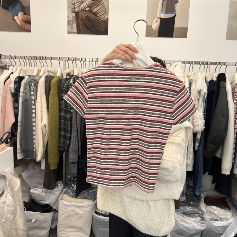 SALONDEMAG東大門㊣實拍女裝新品25秋冬人氣時尚真品職業T恤SALONDEMAGT恤