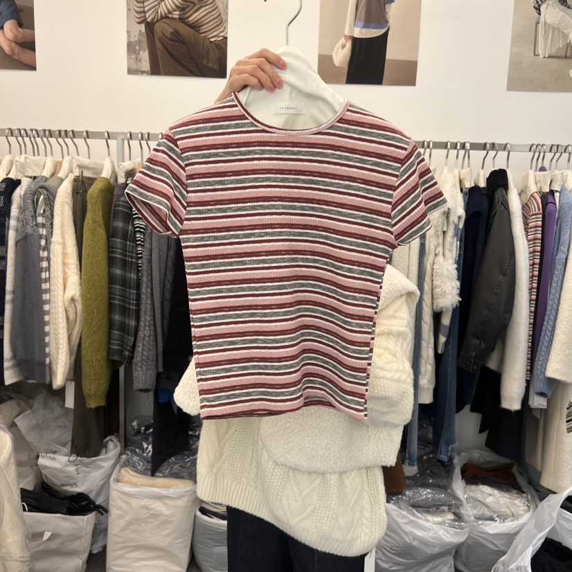 SALONDEMAG東大門㊣實拍女裝新品25秋冬人氣時尚真品職業T恤SALONDEMAGT恤圖色2