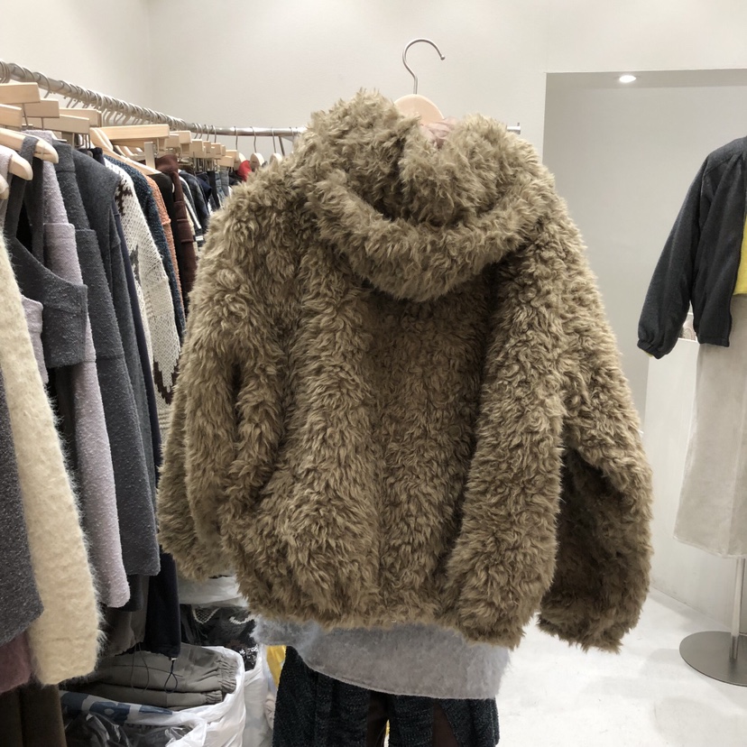 FRE韓國代購㊣女裝新品職業25秋冬推薦休閑真品短款大衣兜帽FRE短款大衣