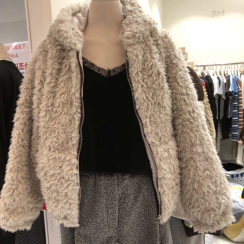 FRE韓國代購㊣女裝新品職業25秋冬推薦休閑真品短款大衣兜帽FRE短款大衣圖色2