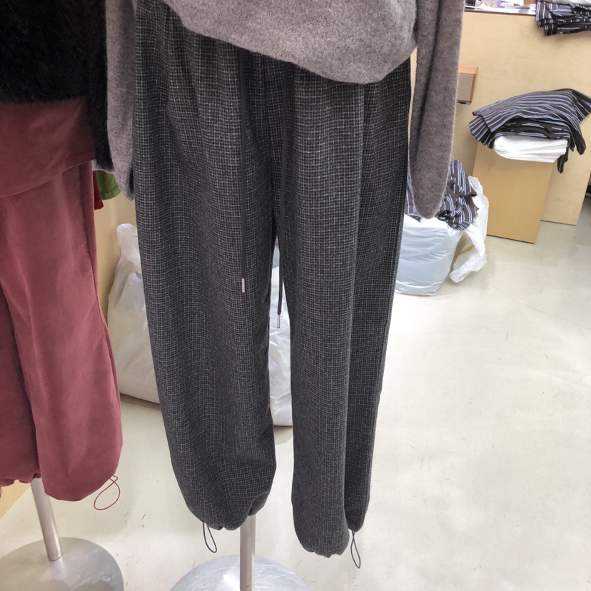 PLEASURE東大門㊣實拍女士新品時尚25秋冬真品人氣休閑褲格紋PLEASURE休閑褲圖色2