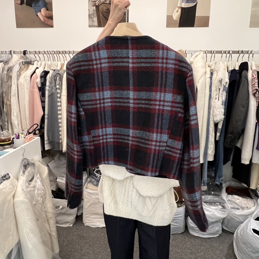 SALONDEMAG東大門㊣代購女裝新款熱賣休閑25秋冬時尚夾克羊毛SALONDEMAG夾克