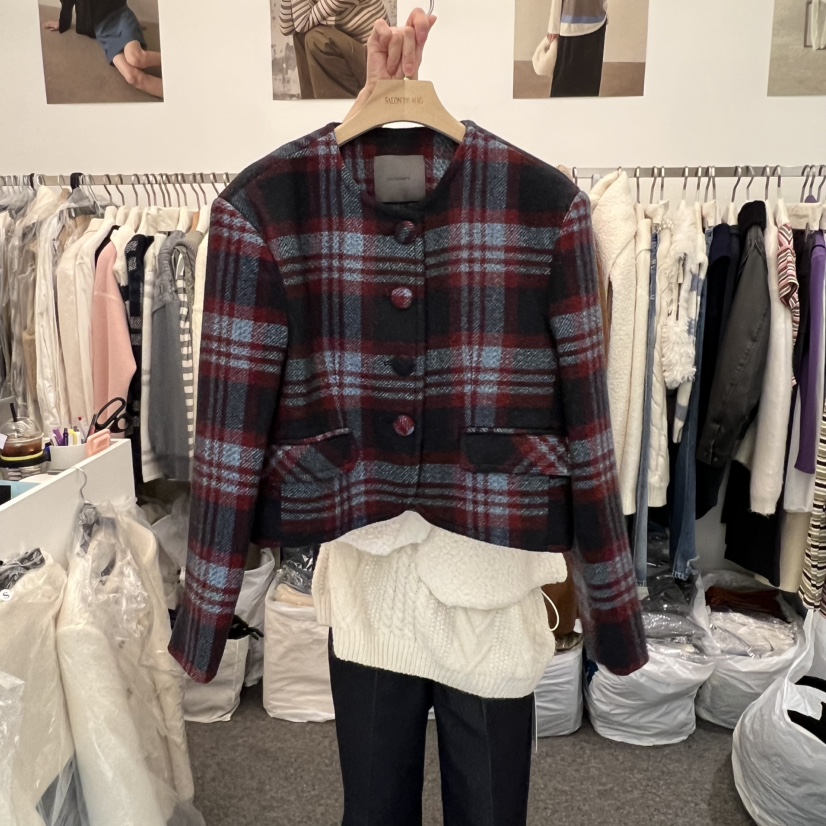 SALONDEMAG東大門㊣代購女裝新款熱賣休閑25秋冬時尚夾克羊毛SALONDEMAG夾克