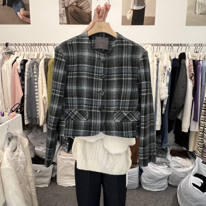 SALONDEMAG東大門㊣代購女裝新款熱賣休閑25秋冬時尚夾克羊毛SALONDEMAG夾克圖色2