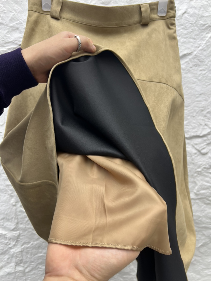 NOVUS韓國代購㊣女士新品時尚推薦半身裙中短裙不含腰帶絨面革NOVUS半身裙/中短裙