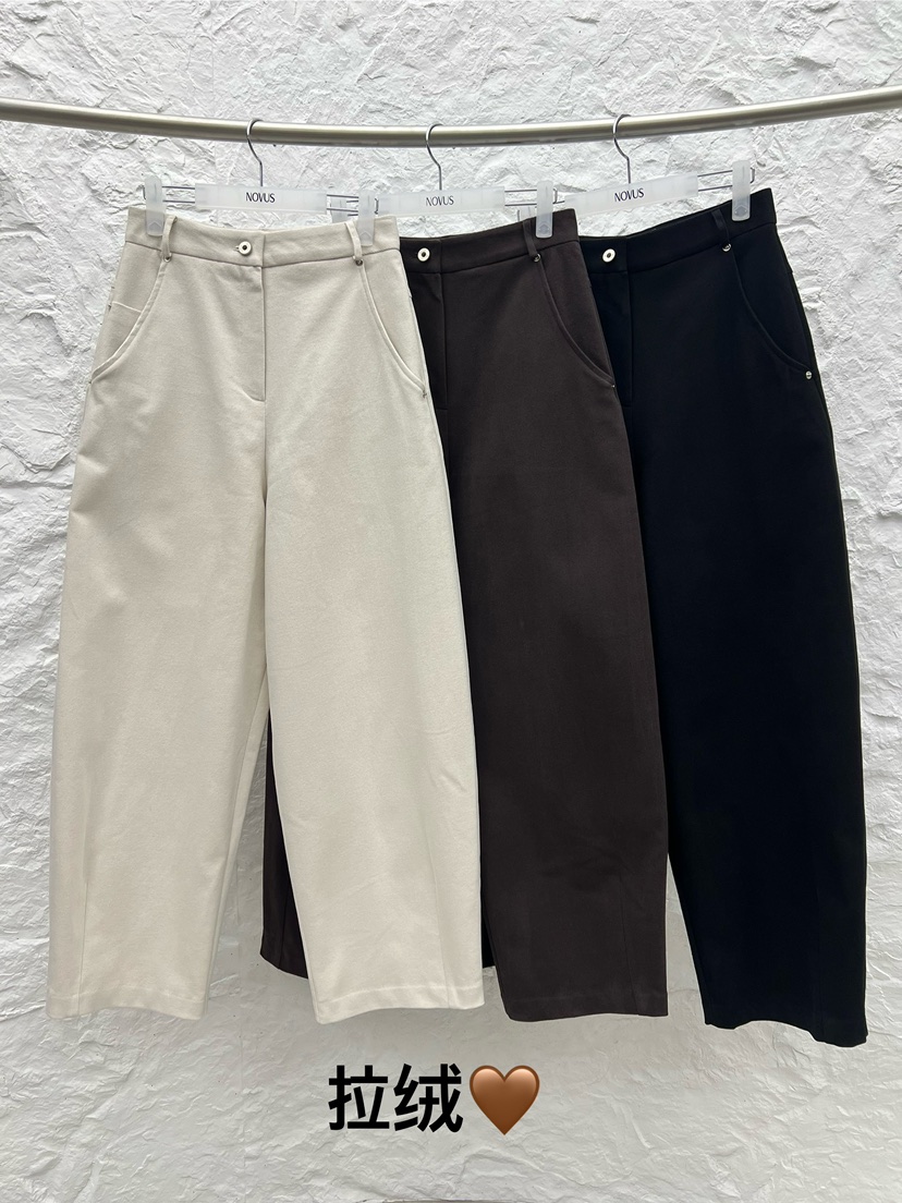 NOVUS東大門㊣代購女士新品職業休閑休閑褲不含腰帶羊毛拉絨NOVUS休閑褲
