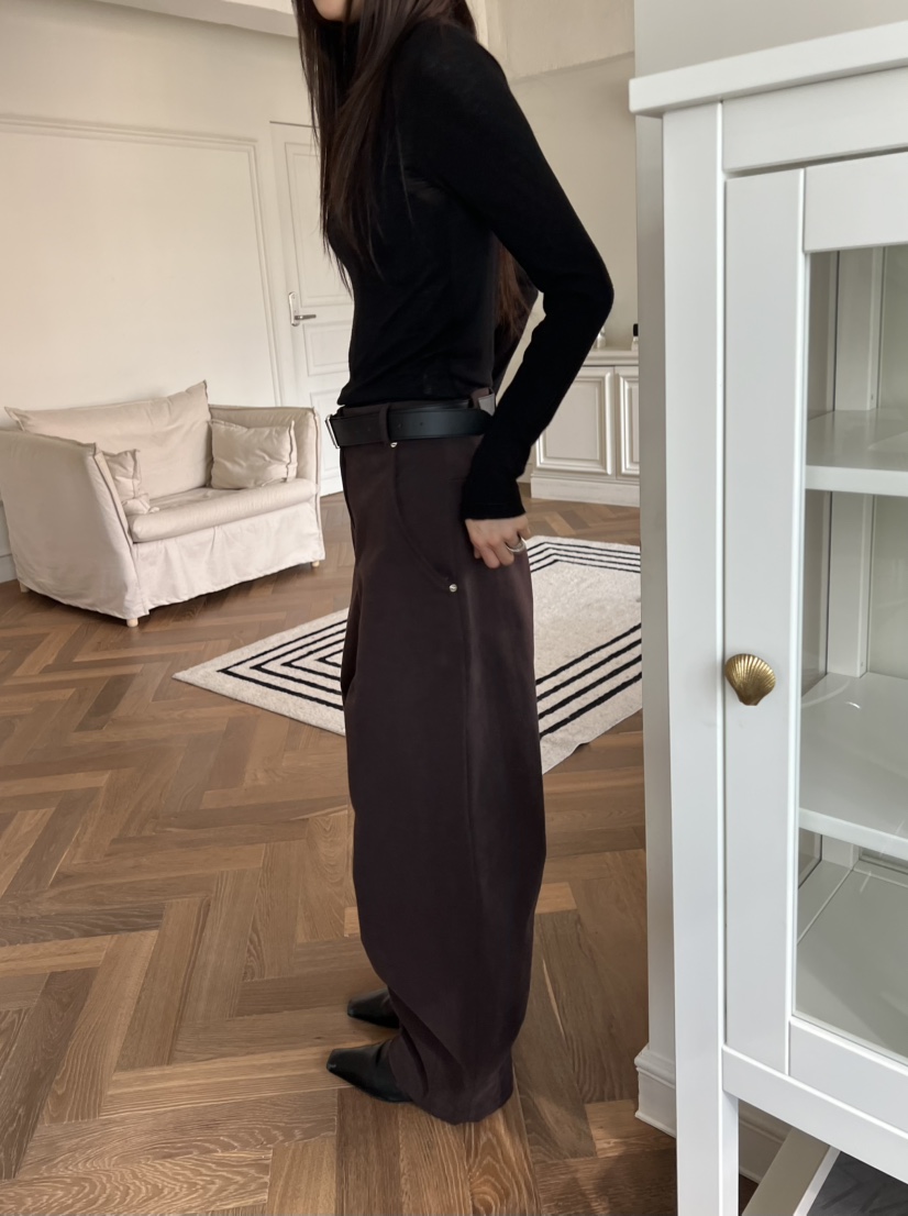 NOVUS東大門㊣代購女士新品職業休閑休閑褲不含腰帶羊毛拉絨NOVUS休閑褲