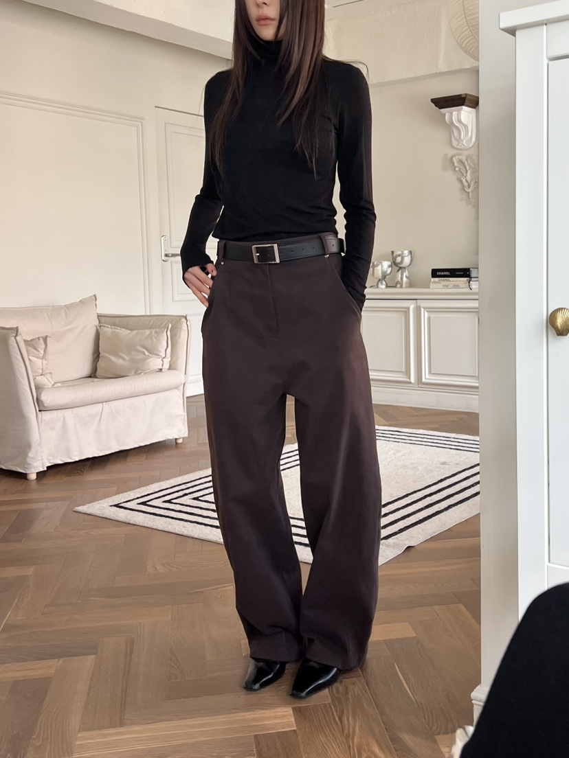 NOVUS東大門㊣代購女士新品職業休閑休閑褲不含腰帶羊毛拉絨NOVUS休閑褲