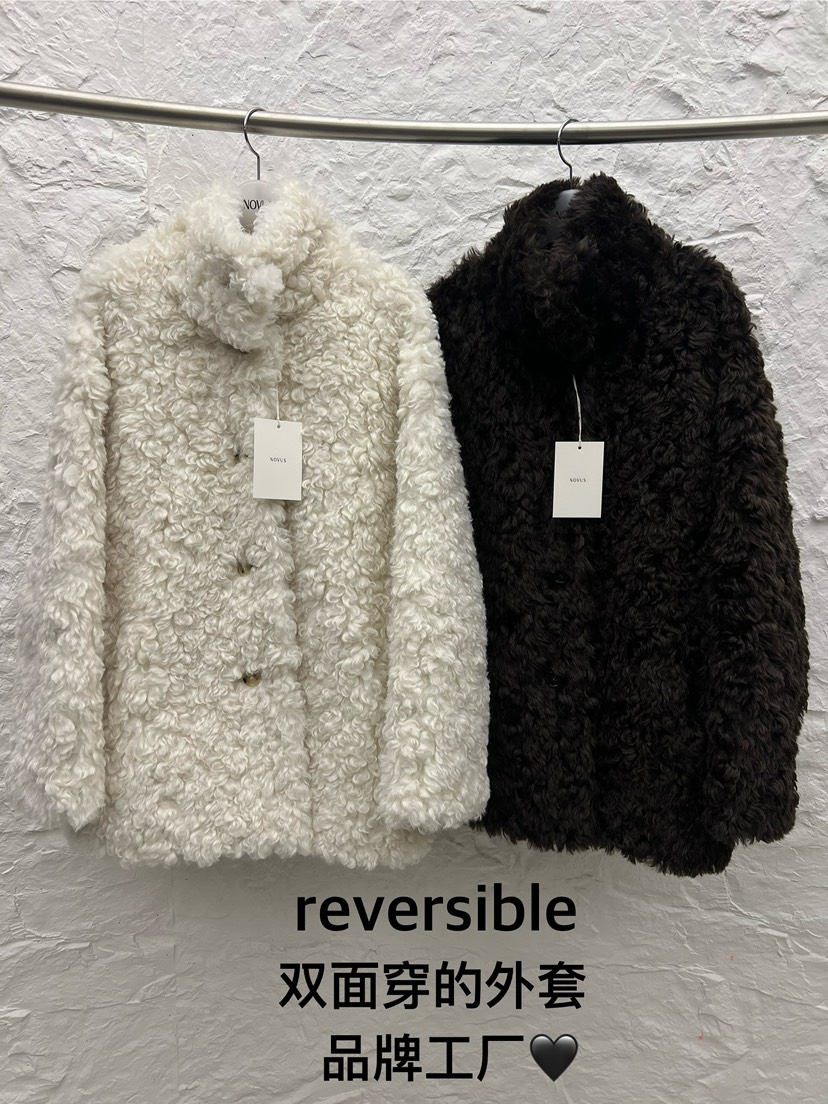 NOVUS韓國直郵㊣女士新款人氣休閑職業時尚短款大衣羊毛雙面NOVUS短款大衣