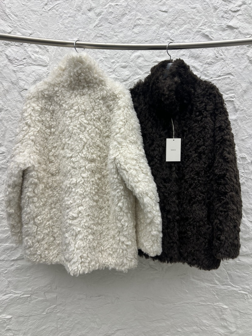 NOVUS韓國直郵㊣女士新款人氣休閑職業時尚短款大衣羊毛雙面NOVUS短款大衣