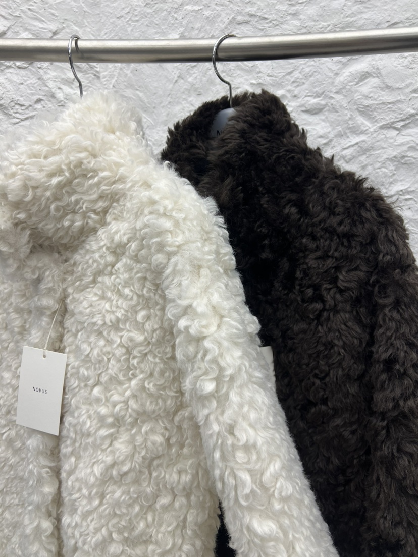 NOVUS韓國直郵㊣女士新款人氣休閑職業時尚短款大衣羊毛雙面NOVUS短款大衣