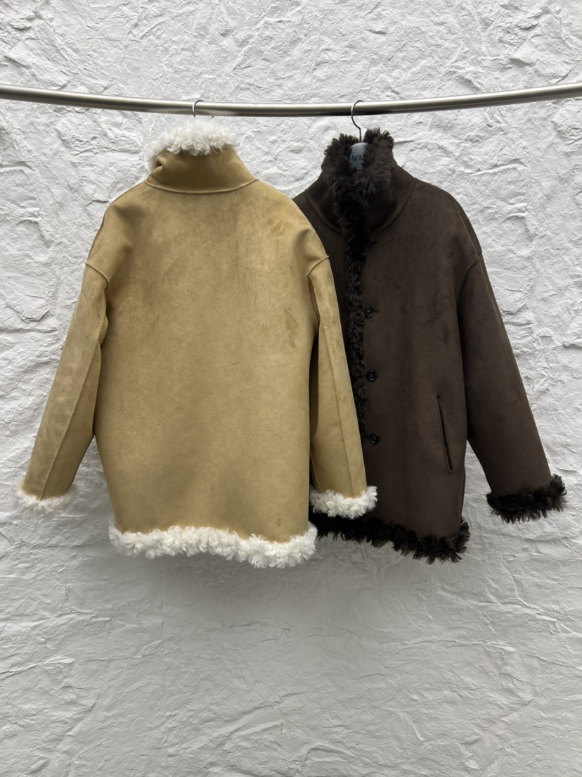 NOVUS韓國直郵㊣女士新款人氣休閑職業時尚短款大衣羊毛雙面NOVUS短款大衣