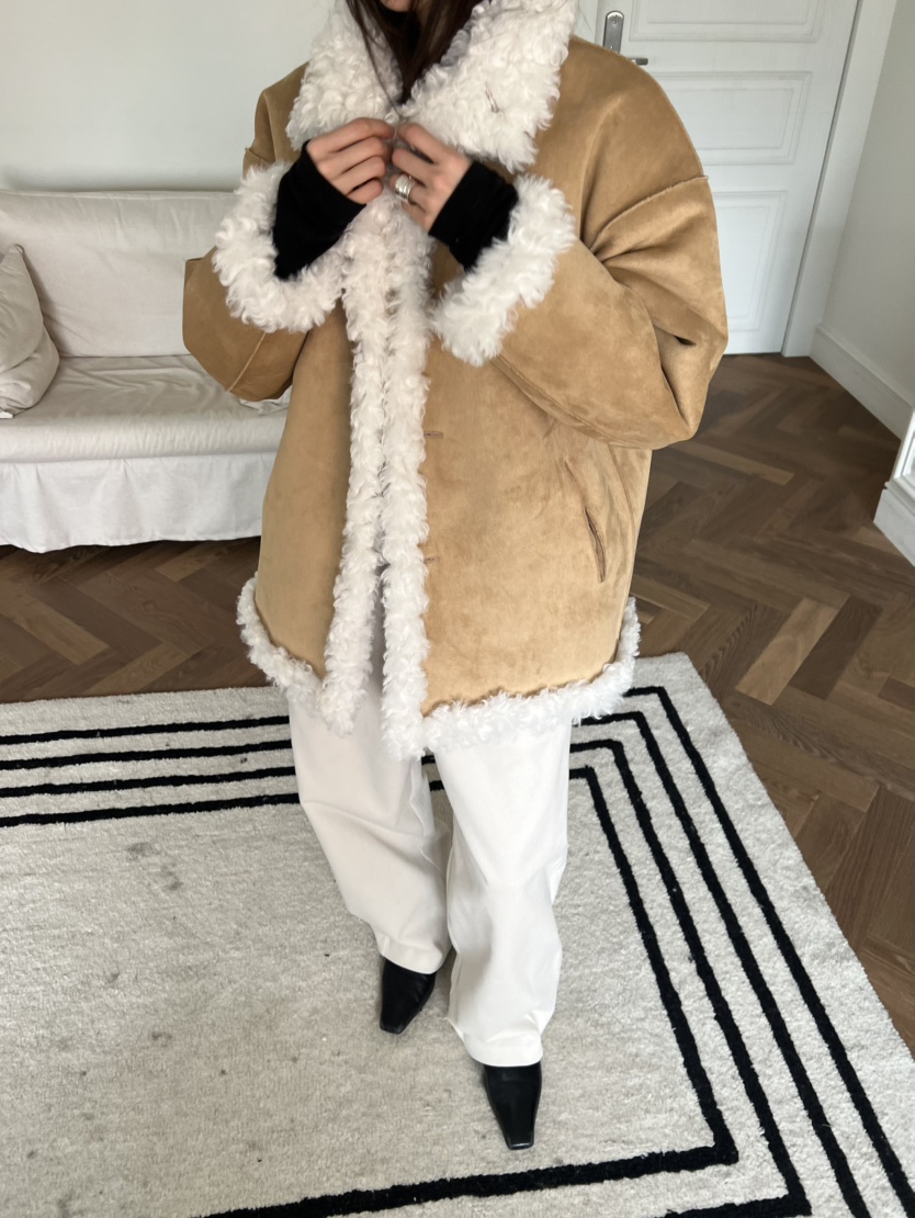 NOVUS韓國直郵㊣女士新款人氣休閑職業時尚短款大衣羊毛雙面NOVUS短款大衣