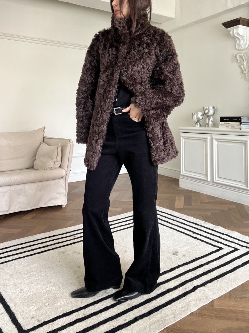 NOVUS韓國直郵㊣女士新款人氣休閑職業時尚短款大衣羊毛雙面NOVUS短款大衣