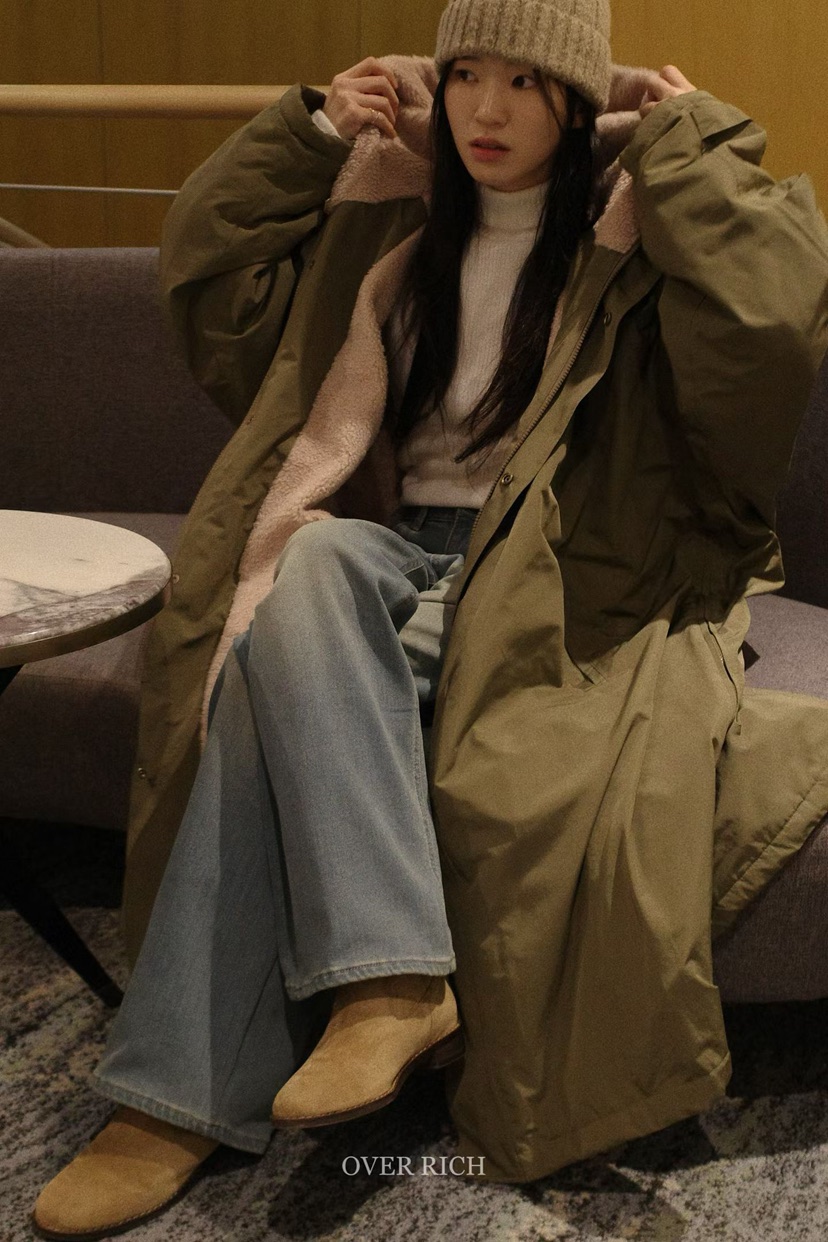 OVER RICH韓國直郵㊣女士新款職業時尚人氣熱賣中長款大衣OVER RICH中長款大衣