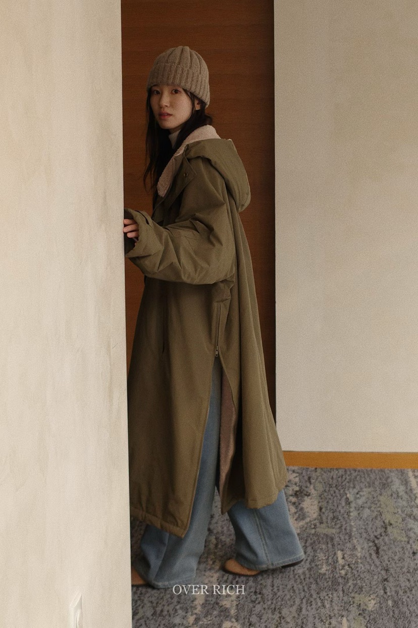 OVER RICH韓國直郵㊣女士新款職業時尚人氣熱賣中長款大衣OVER RICH中長款大衣