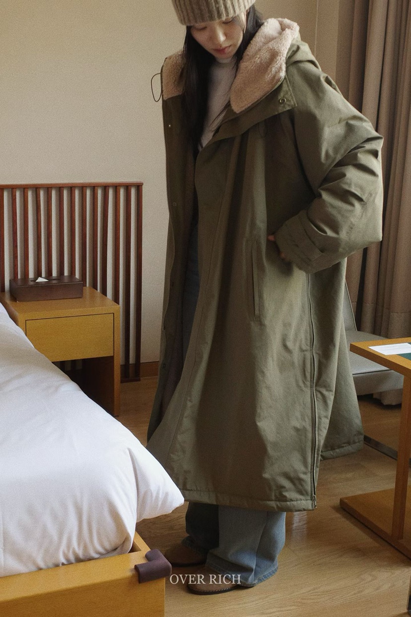 OVER RICH韓國直郵㊣女士新款職業時尚人氣熱賣中長款大衣OVER RICH中長款大衣