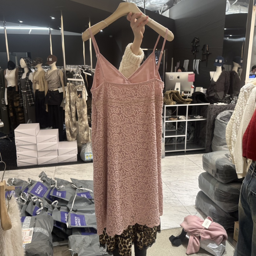 SUNDER MARKET東大門㊣直郵女裝新款休閑職業連衣裙蕾絲花SUNDER MARKET連衣裙