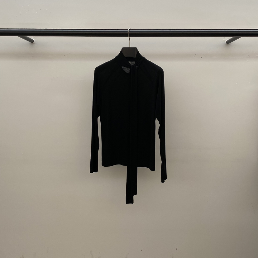 ID韓國代購㊣女士新品職業推薦熱賣25秋冬真品休閑長袖T恤圍巾ID長袖T恤圖色5黑色