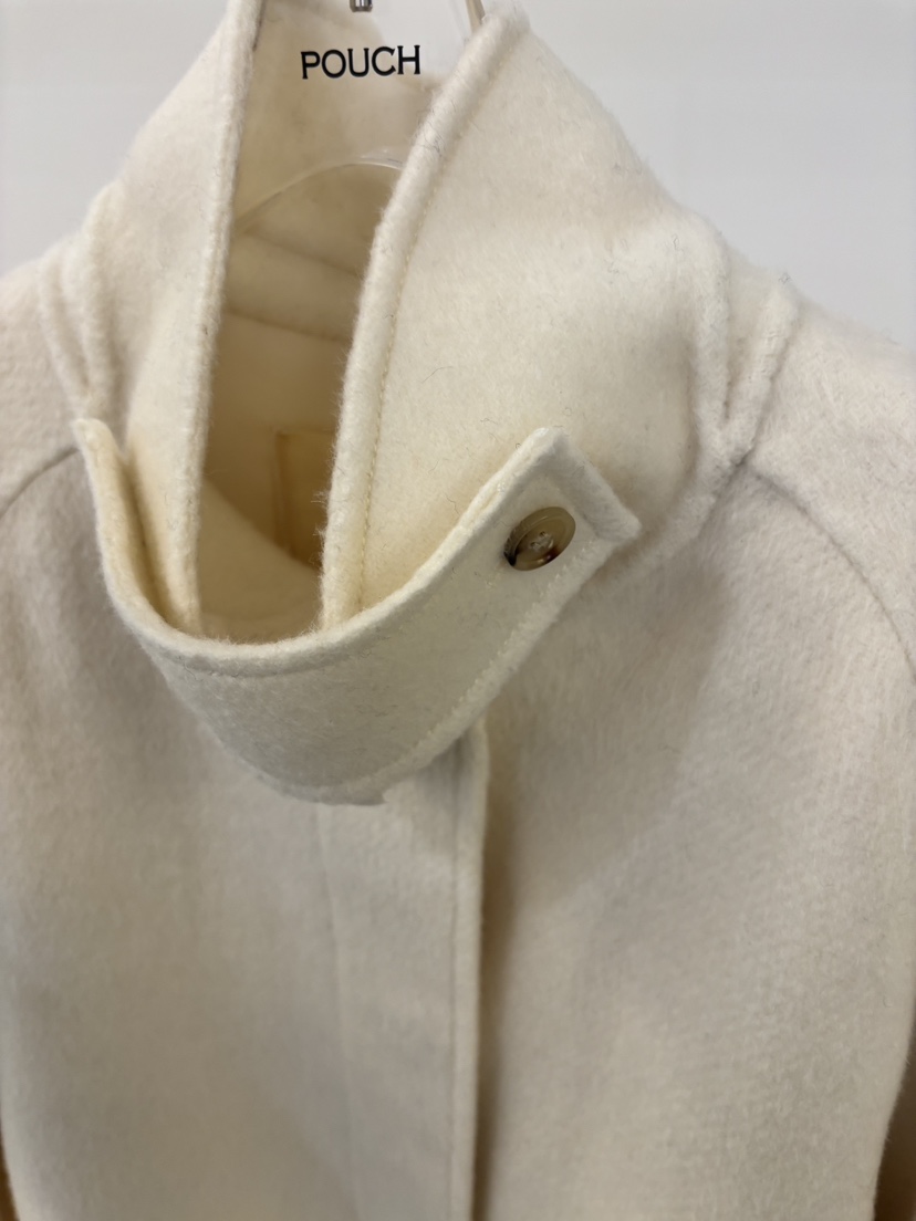 POUCH韓國代購㊣女士新品時尚人氣推薦熱賣真品短款大衣羊駝POUCH短款大衣