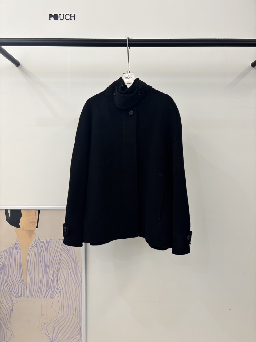 POUCH韓國代購㊣女士新品時尚人氣推薦熱賣真品短款大衣羊駝POUCH短款大衣圖色3