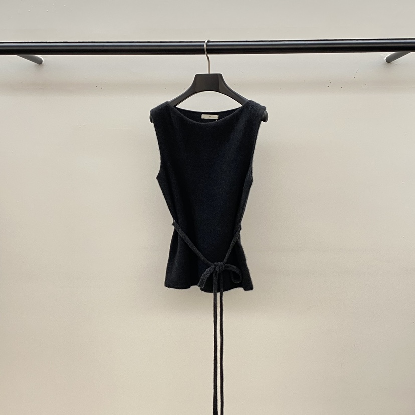 ID東大門㊣直郵女士新款真品時尚25秋冬吊帶背心含腰繩浣熊ID吊帶/背心圖色4墨色