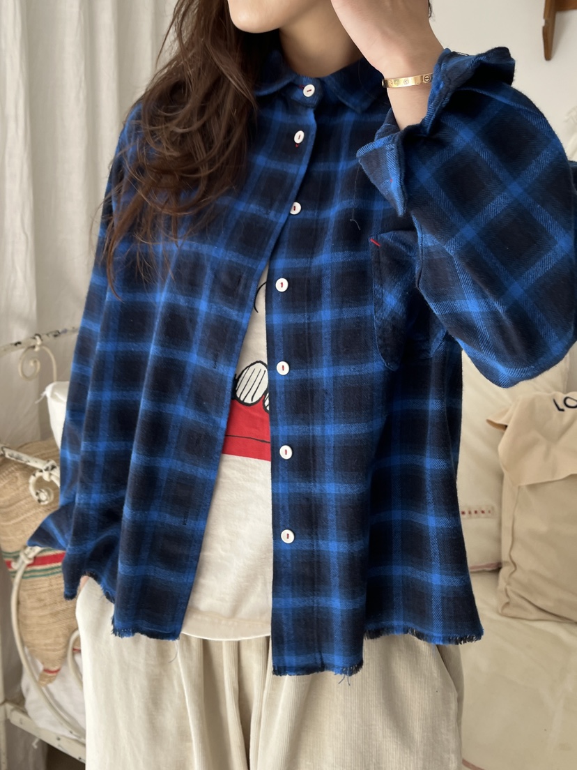 AT NOTE東大門㊣代購女士新品推薦人氣襯衫蕾絲衫水洗格紋AT NOTE襯衫/蕾絲衫