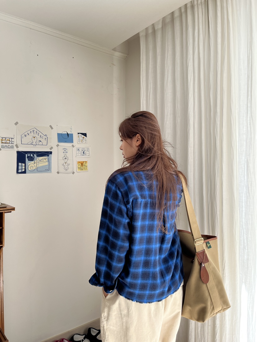 AT NOTE東大門㊣代購女士新品推薦人氣襯衫蕾絲衫水洗格紋AT NOTE襯衫/蕾絲衫