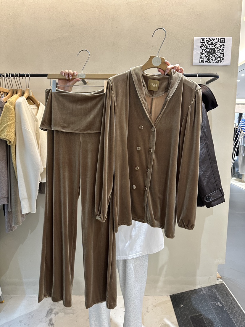 ERIA東大門㊣代購女裝新款職業推薦休閑真品25秋冬裙褲天鵝絨ERIA/HUE裙褲