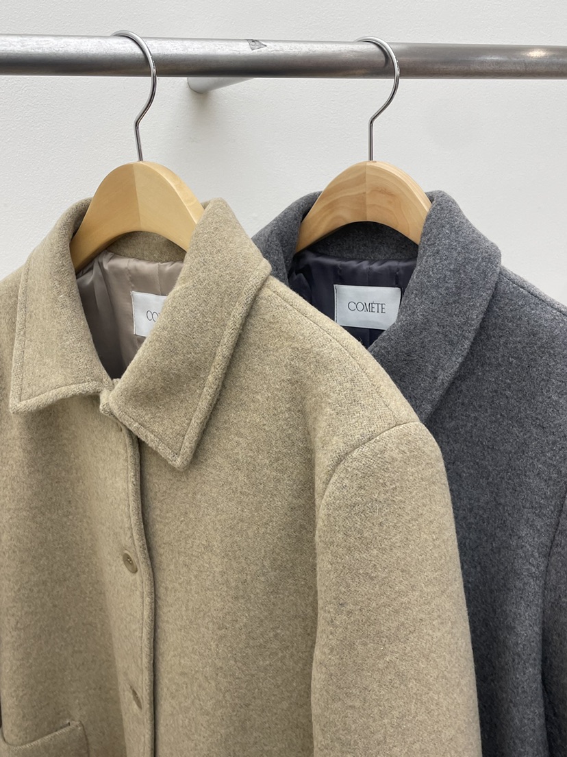COMETE韓國代購㊣女裝新款人氣時尚職業推薦中長款大衣羊毛COMETE中長款大衣