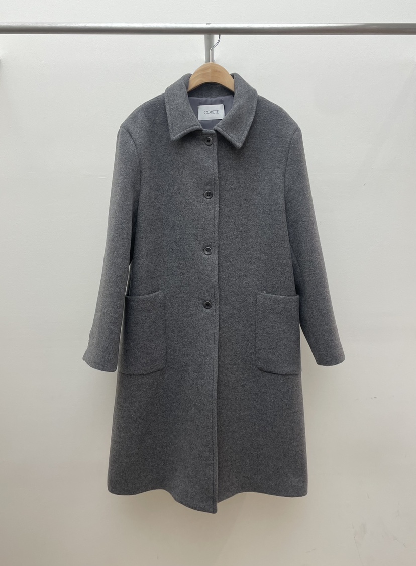 COMETE韓國代購㊣女裝新款人氣時尚職業推薦中長款大衣羊毛COMETE中長款大衣圖色2