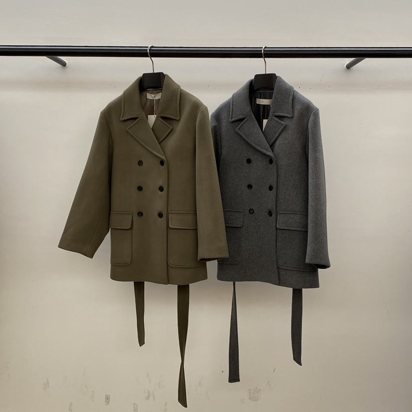 ID東大門㊣直郵女裝新款熱賣真品25秋冬時尚中長款大衣含腰帶ID中長款大衣