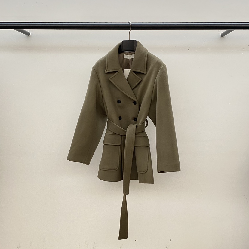 ID東大門㊣直郵女裝新款熱賣真品25秋冬時尚中長款大衣含腰帶ID中長款大衣