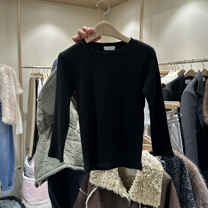 VINTAGE VIBE韓國直郵㊣女裝新款熱賣真品25秋冬推薦長袖T恤VINTAGE VIBE長袖T恤圖色4