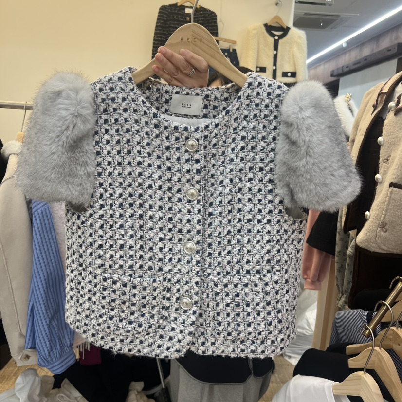 BEEN-A韓國直郵㊣女裝新品25秋冬人氣熱賣時尚休閑夾克貂皮BEEN-A夾克