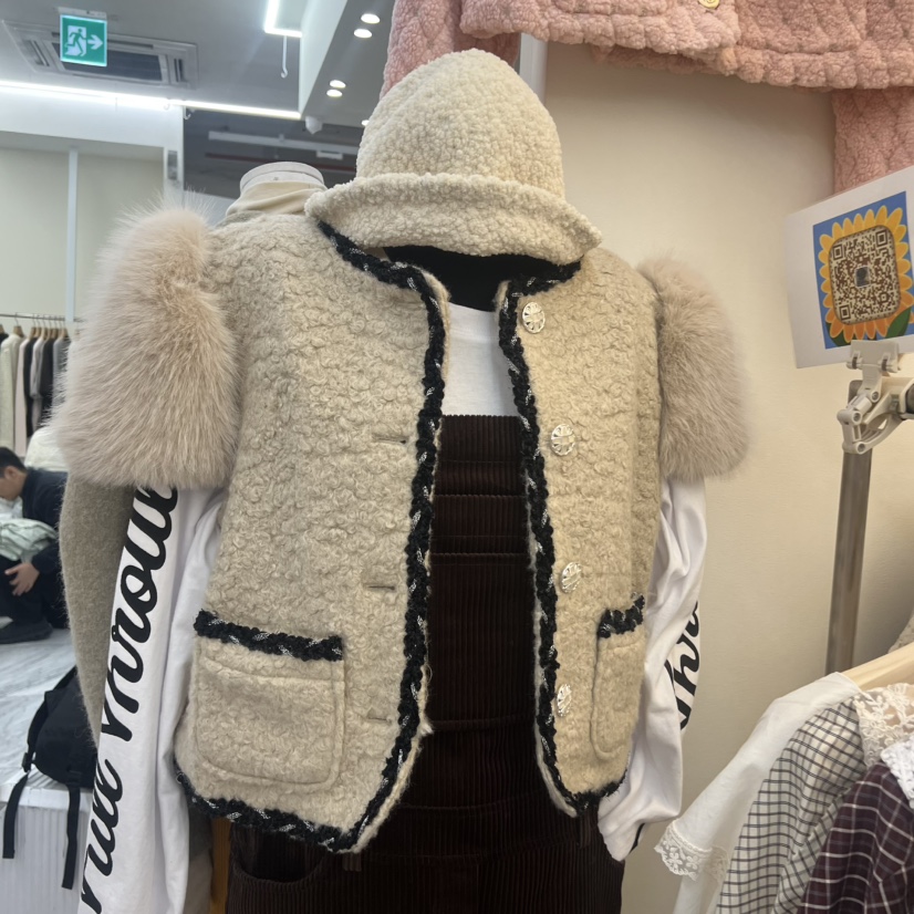 BEEN-A韓國直郵㊣女裝新品25秋冬人氣熱賣時尚休閑夾克貂皮BEEN-A夾克圖色2