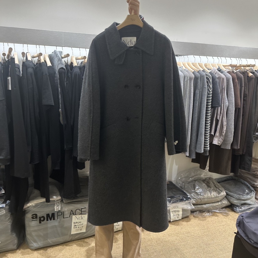 NDE韓國直郵㊣女士新品人氣25秋冬時尚推薦熱賣真品中長款大衣NDE中長款大衣圖色2