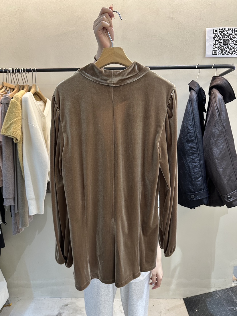 ERIA東大門㊣直郵女裝新款真品25秋冬推薦襯衫蕾絲衫天鵝絨ERIA/HUE襯衫/蕾絲衫