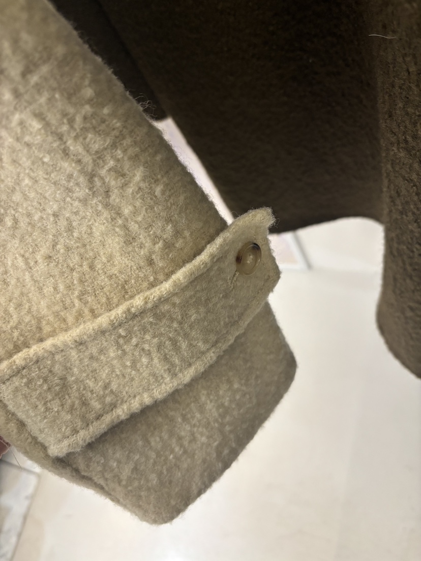 POUCH東大門㊣代購女裝新款人氣熱賣25秋冬中長款大衣可拆卸羊駝POUCH中長款大衣