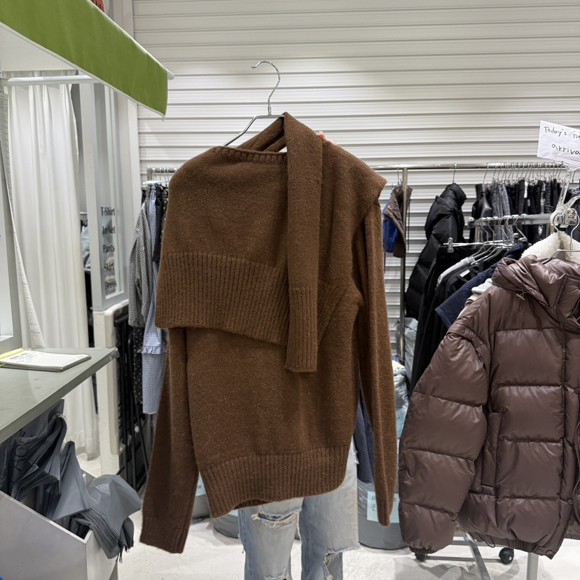 BRICKLANE韓國直郵㊣女裝新品真品職業25秋冬時尚針織衫含圍巾BRICKLANE針織衫