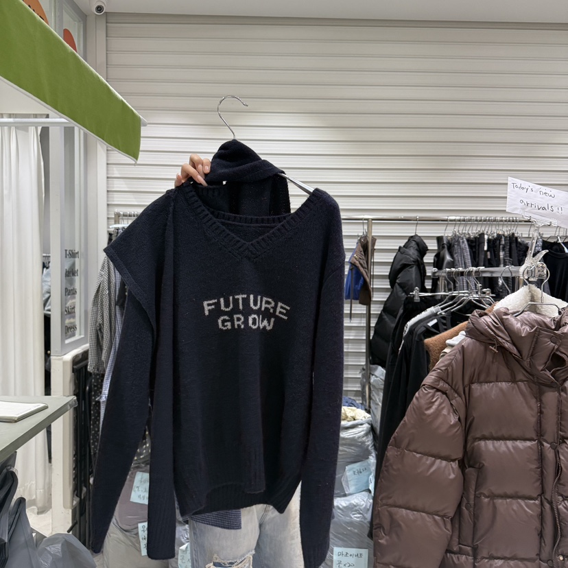 BRICKLANE韓國直郵㊣女裝新品真品職業25秋冬時尚針織衫含圍巾BRICKLANE針織衫