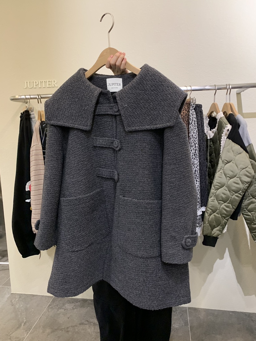 JUPITER東大門㊣代購女裝新品25秋冬真品推薦休閑中長款大衣JUPITER中長款大衣
