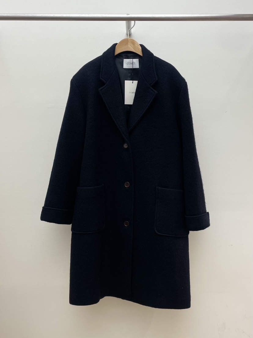 COMETE東大門㊣代購女士新品熱賣人氣25秋冬真品中長款大衣COMETE中長款大衣圖色2