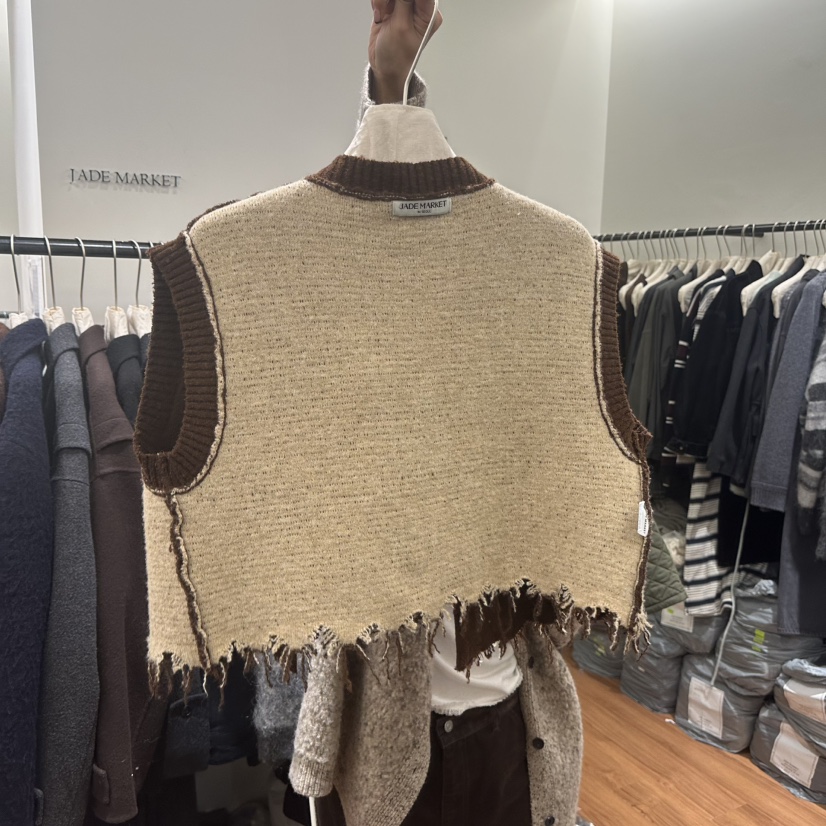 JADEMARKET東大門㊣代購女士新品推薦休閑時尚真品馬甲里外穿JADE MARKET馬甲