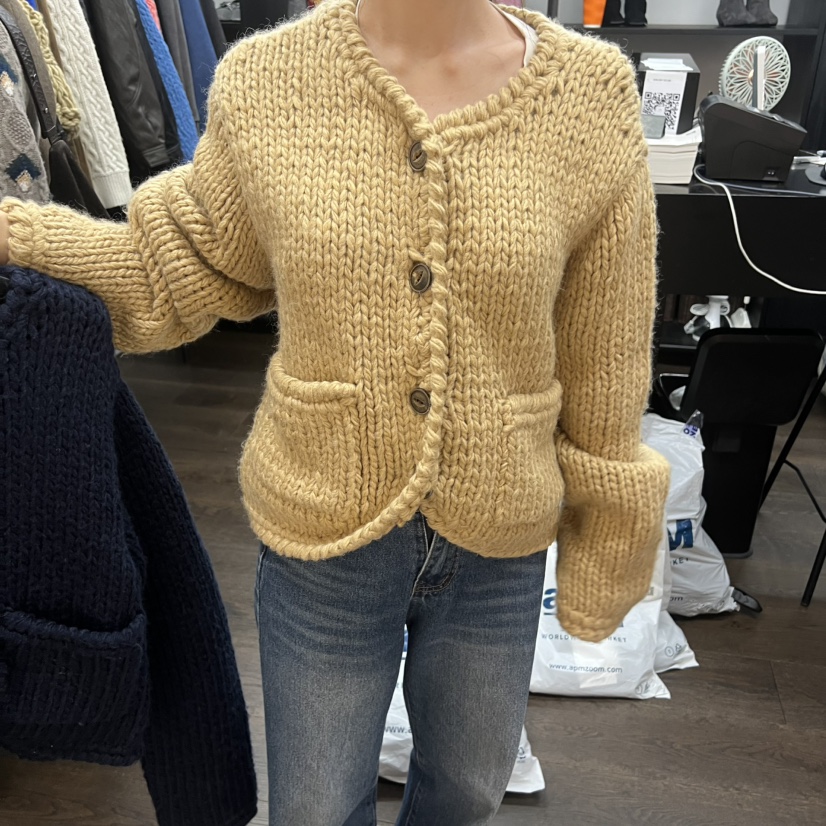 UNANSWERED-MYSTERY東大門㊣直郵女裝新品熱賣毛衣手工開衫UNANSWERED-MYSTERY毛衣圖色3