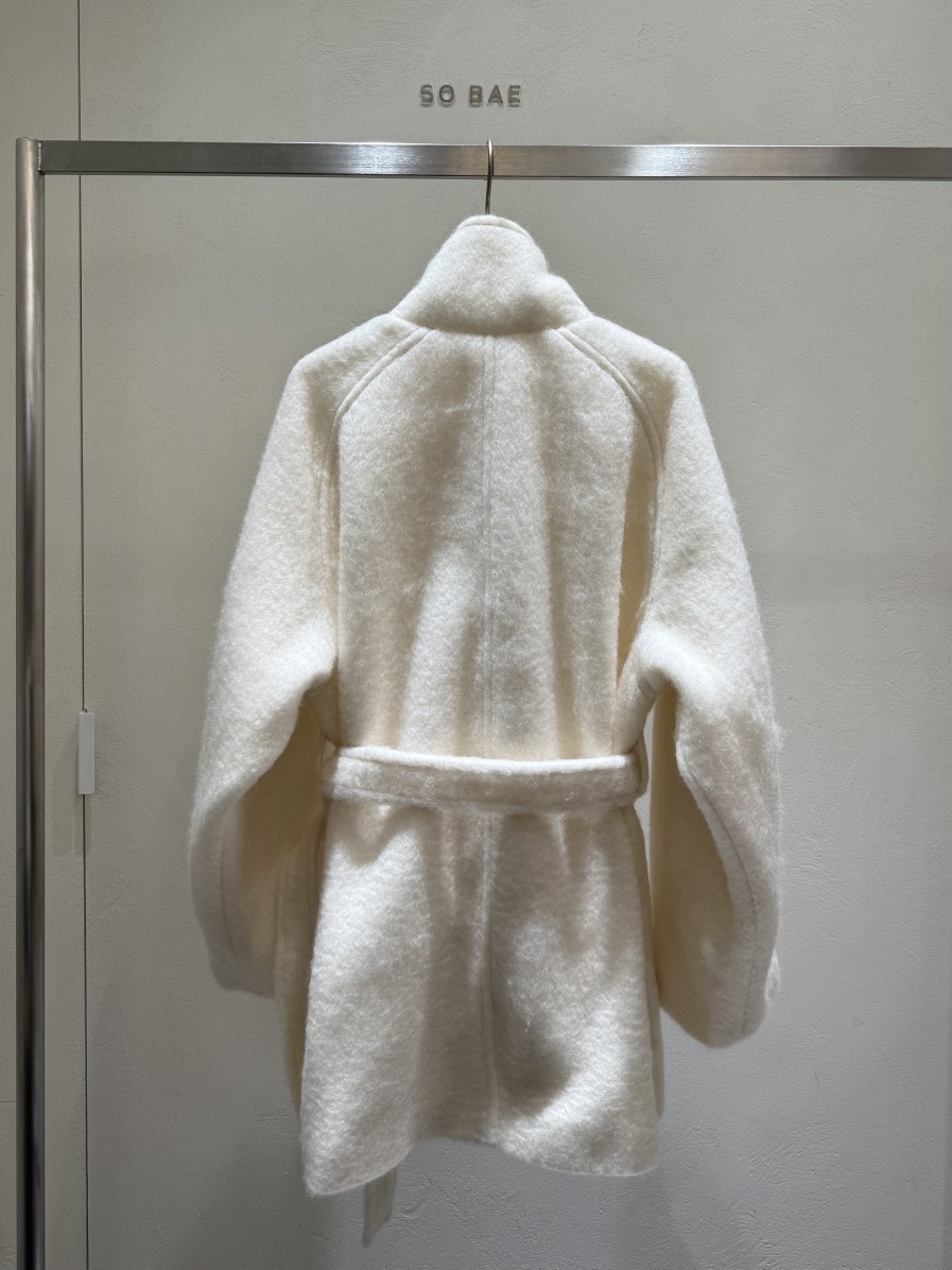 SO BAE韓國直郵㊣女裝新品真品推薦時尚休閑短款大衣含腰帶SO BAE短款大衣