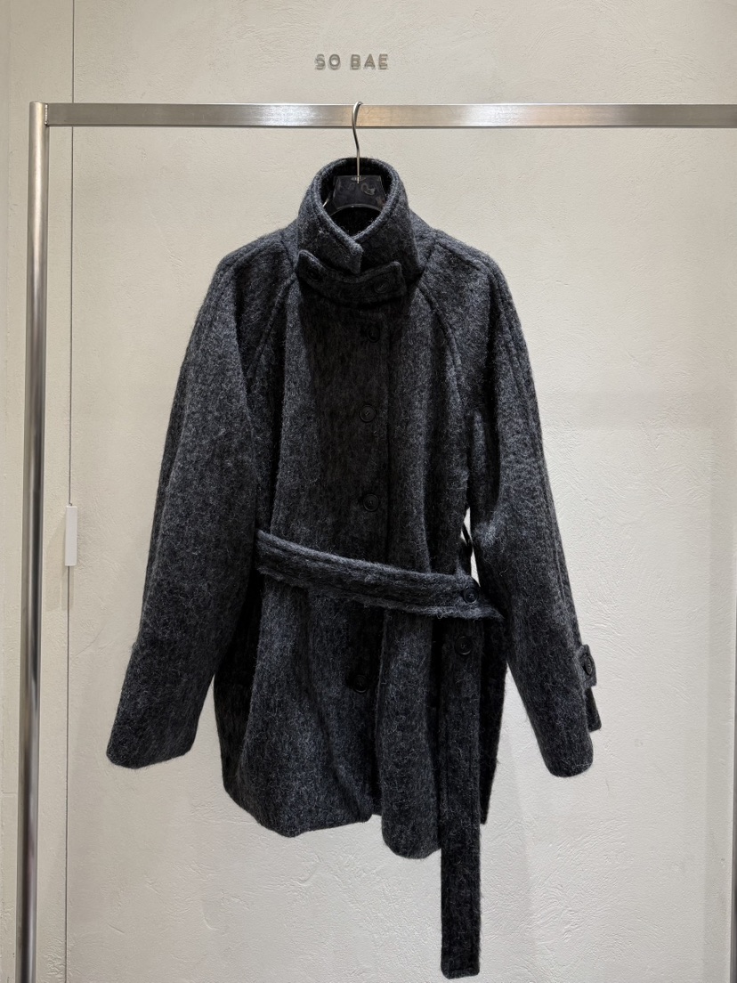 SO BAE韓國直郵㊣女裝新品真品推薦時尚休閑短款大衣含腰帶SO BAE短款大衣圖色3