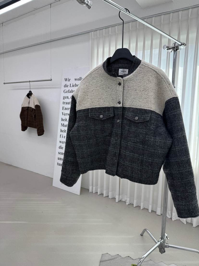 RED-A東大門㊣代購女裝新款熱賣推薦人氣真品夾克羊毛格紋RED-A夾克