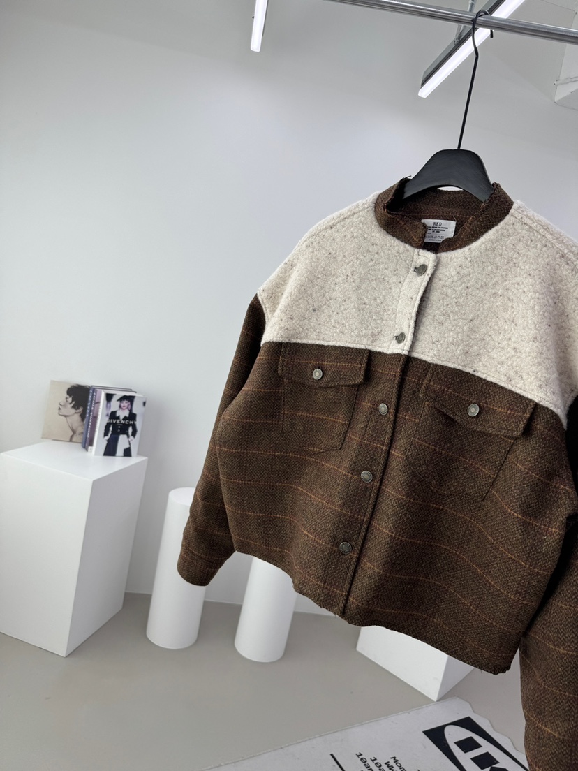 RED-A東大門㊣代購女裝新款熱賣推薦人氣真品夾克羊毛格紋RED-A夾克圖色2